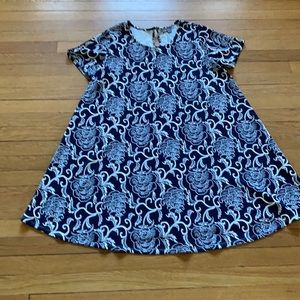 XL Floral Navy and White Dress